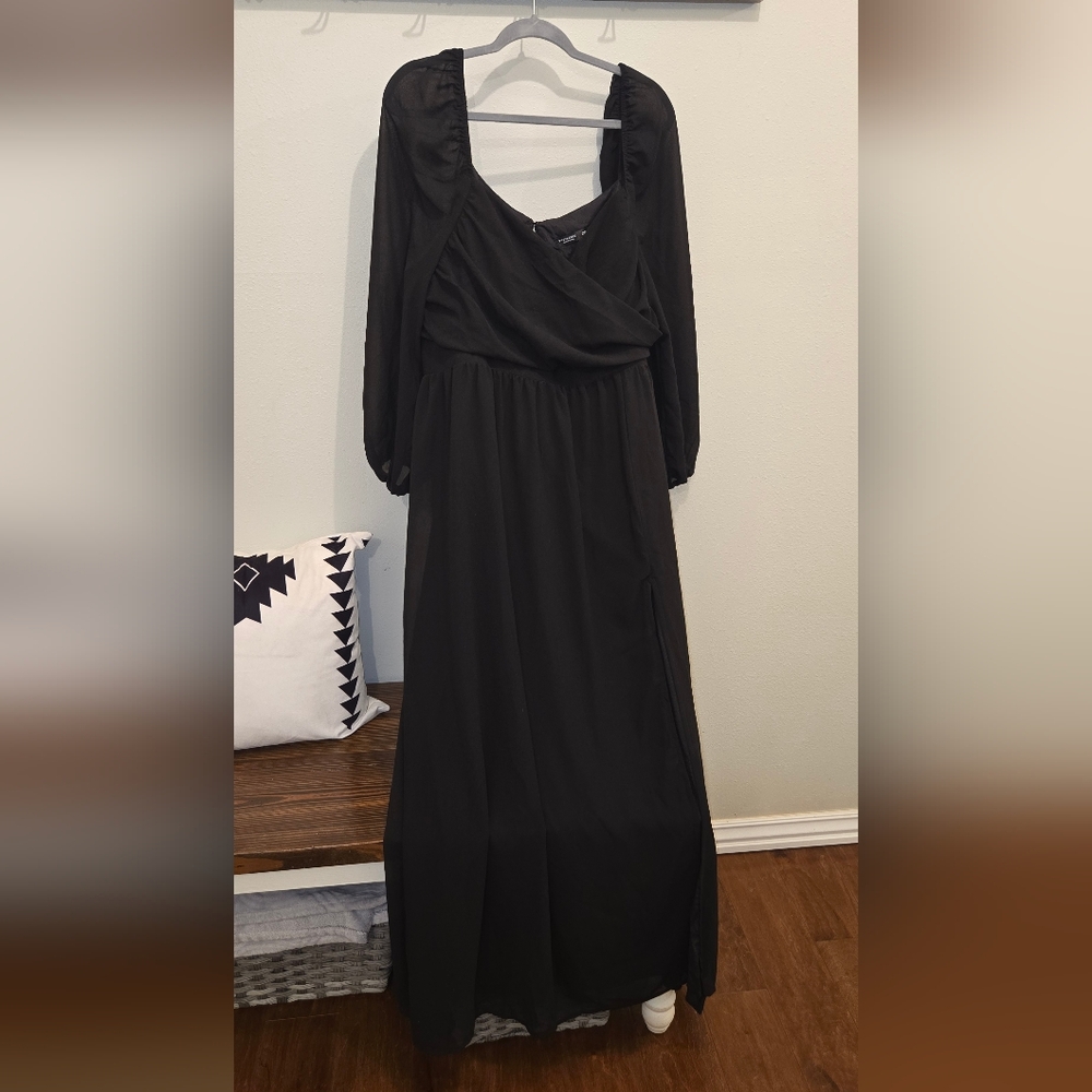 SHEIN Black Long Sleeve Dress